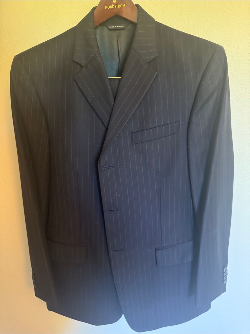Banana Republic Navy Pinstripe Suit Jacket 100% wool.